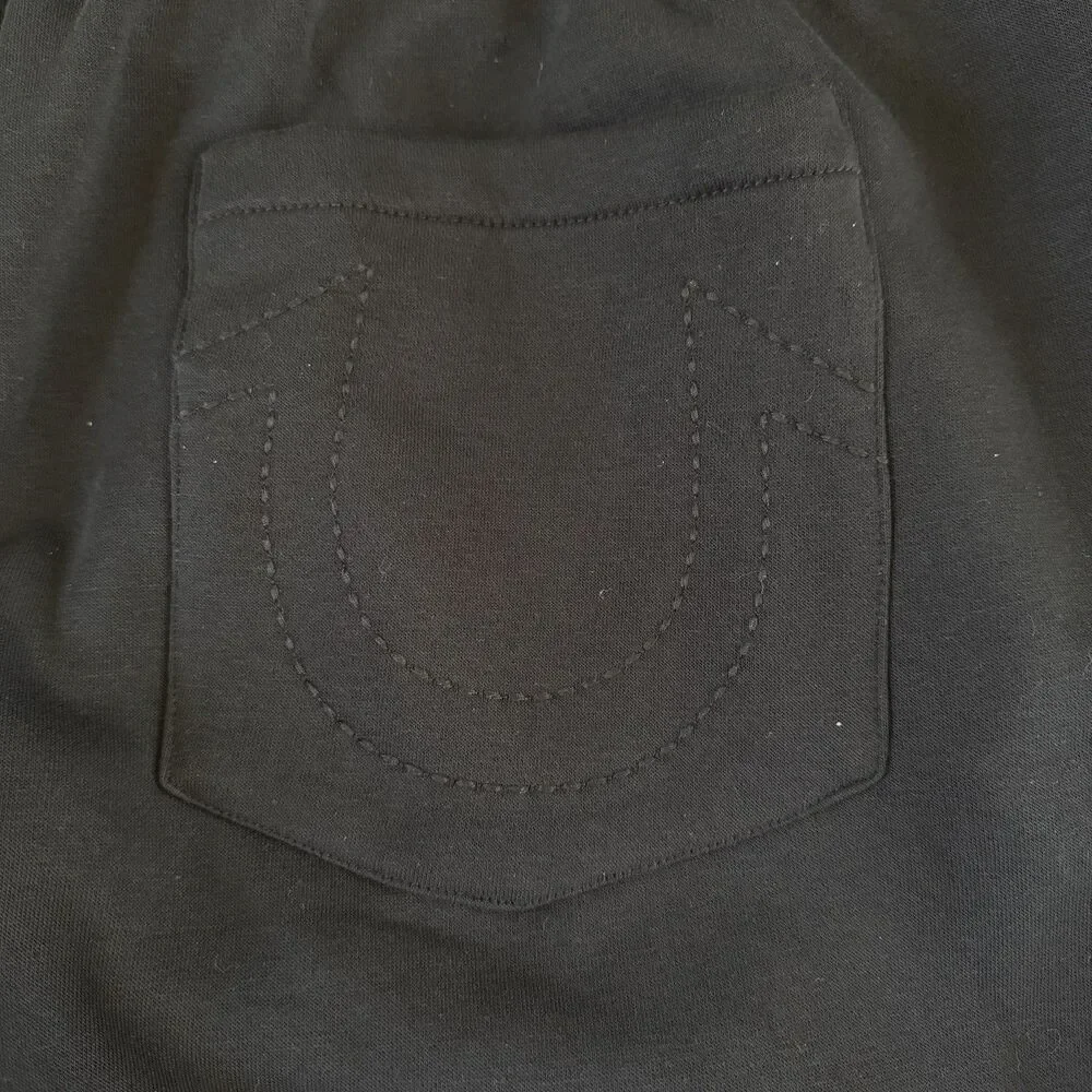 NEW True Religion Mens Black Jogger Pants Black XXL Horseshoe